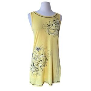Indie‎ Sleaze y2K yellow butterfly tunic Spring Summer Georgiou Studio Small
